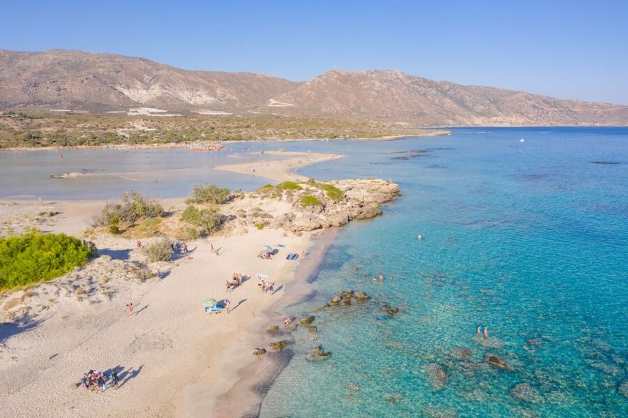 From Chania: Elafonisi Pink Sand Beach Day Trip w/ Elos Stop - Reaching the beach by a downhill path