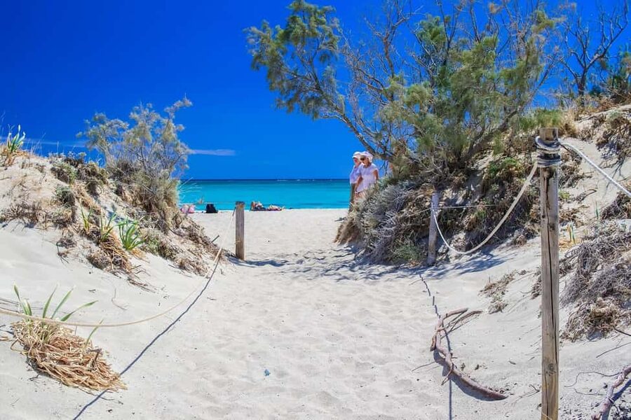 From Chania: Elafonisi Pink Sand Beach Day Trip w/ Elos Stop - The morning ride through Crete’s White Mountains