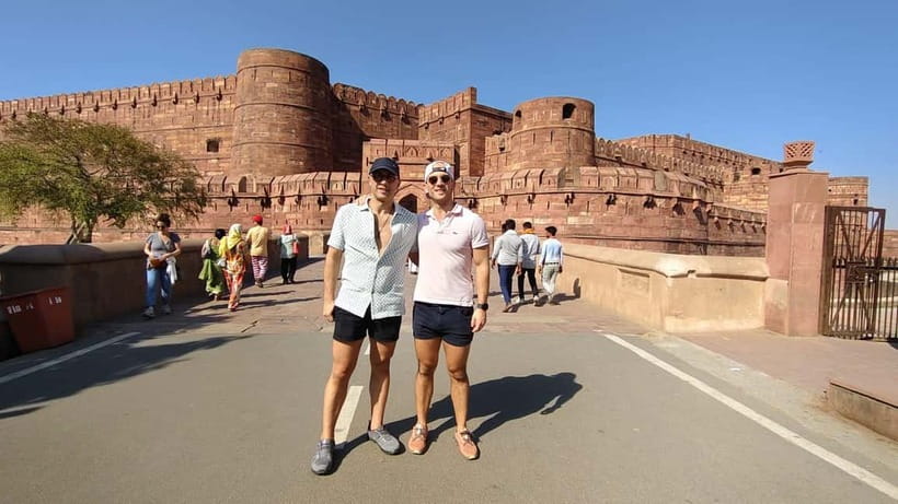 From Jaipur: Private Taj Mahal & Agra Day Trip with 5</em> Lunch – Lunch at the DoubleTree by Hilton Hotel Agra’ /></p>
<p><p>The lunch option gives the day a comfortable break at the DoubleTree by Hilton Hotel Agra. The meal is described as a buffet at a multi-cuisine restaurant, with Indian and other food choices available.</p>
</p>
<p><p>I see this as a useful pause rather than the main reason to book. After several hours around the Taj Mahal, a seated meal in a hotel can reset the day before Agra Fort. Feedback describes the lunch as enjoyable and well organized, and one guide, Ankur Sharma, was praised for explaining local foods during the meal.</p>
</p>
<p><p>Lunch is an optional part of the package, so check exactly what your selected rate includes. Drinks are not included. If you choose the tour without lunch, the supplied details do not promise a replacement meal, so confirm the plan before setting off.</p>
</p>
<p><p>The scheduled lunch stop is about 45 minutes. That is enough for a meal, but not for a long, relaxed restaurant visit. The compact timing helps keep the sightseeing day moving.</p>
</p>
<div class="twil" style="margin: 20px 0; padding: 15px 0;"><p>More Day Trips with Lunch around India:</p><ul style="margin: 10px 0; padding-left: 0; list-style: none;"><li style="margin: 0 0 12px 0; padding: 0 0 12px 0; border-bottom: 1px solid #E0E4F4; line-height: 1.4;"><a href="https://daytripreviews.com/from-delhi-private-taj-mahal-agra-tour-with-5-lunch/">From Delhi: Private Taj Mahal & Agra Tour with 5* Lunch</a><br><span style="font-size: 0.82em; color: #555;"><span style="color: #1E40AF;">★</span> 4.9 &nbsp;&middot;&nbsp; 798 reviews</span></li><li style="margin: 0 0 12px 0; padding: 0 0 12px 0; border-bottom: 1px solid #E0E4F4; line-height: 1.4;"><a href="https://daytripreviews.com/tuscany-day-trip-from-florence-siena-san-gimignano-pisa-and-lunch-at-a-winery/">Tuscany Day Trip from Florence: Siena, San Gimignano, Pisa and Lunch at a Winery</a><br><span style="font-size: 0.82em; color: #555;"><span style="color: #1E40AF;">★</span> 5.0 &nbsp;&middot;&nbsp; 21,634 reviews</span></li><li style="margin: 0 0 12px 0; padding: 0 0 12px 0; border-bottom: 1px solid #E0E4F4; line-height: 1.4;"><a href="https://daytripreviews.com/florence-pisa-siena-and-san-gimignano-day-trip-with-lunch/">Florence: Pisa, Siena and San Gimignano Day Trip with Lunch</a><br><span style="font-size: 0.82em; color: #555;"><span style="color: #1E40AF;">★</span> 4.6 &nbsp;&middot;&nbsp; 9,771 reviews</span></li><li style="margin: 0; padding: 0; border-bottom: none; line-height: 1.4;"><a href="https://daytripreviews.com/normandy-d-day-sites-cemetery-day-trip-from-paris-with-lunch/">Normandy D-Day Sites & Cemetery Day Trip from Paris with Lunch</a><br><span style="font-size: 0.82em; color: #555;"><span style="color: #1E40AF;">★</span> 5.0 &nbsp;&middot;&nbsp; 6,877 reviews</span></li></ul></div><h2>Agra Fort and the Mughal story</h2>
<p><img width="650" height="650" decoding="async" src=