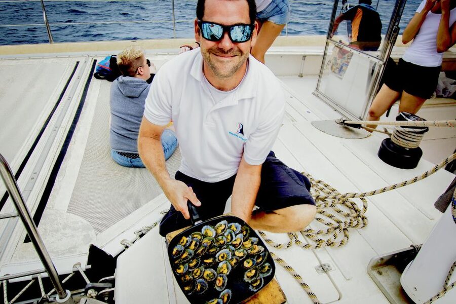 From Lanzarote: Sailing Day Trip Around La Graciosa - Pasta lunch, salad, fruit, and an open bar