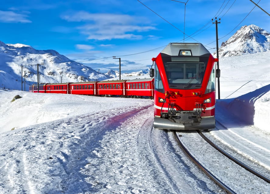 From Milan: Bernina Train, Swiss Alps & St. Moritz Day Trip - One hour and 45 minutes in St. Moritz