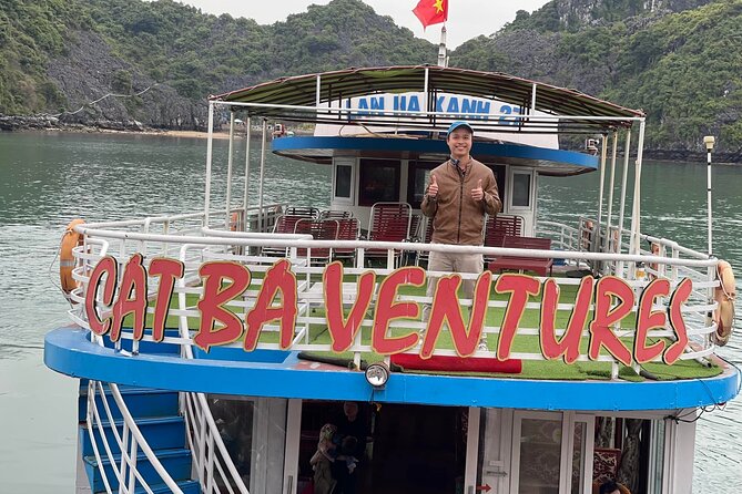 Full day trip to Lan Ha-Ha Long Bay from Cat Ba, avoid the crowds - Kayaking through Bat Cave, Dark Cave, and Bright Cave