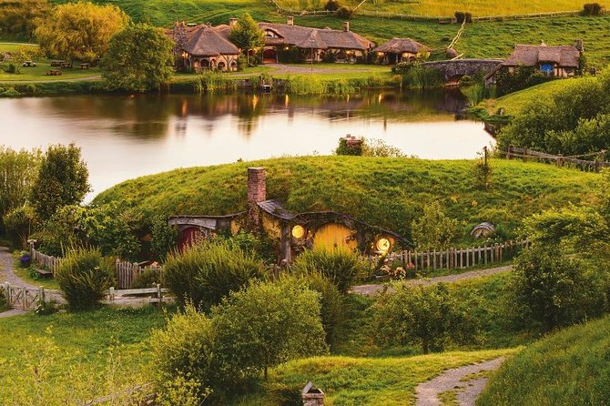 Hobbiton & Waitomo Caves Guided Day Trip from Auckland incl lunch - Beneath the glowworms at Waitomo