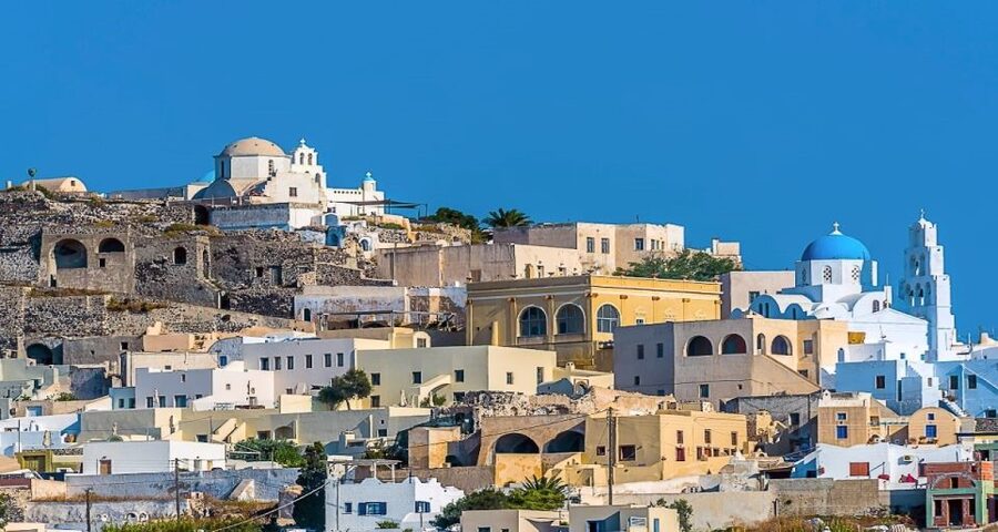 Santorini: Guided Island Day Trip with Beach Visit - Starting high at Prophet Elias Monastery